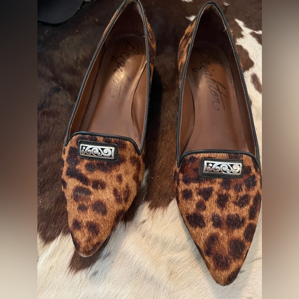 Brighton beautiful leopard print loafers 7.5 M